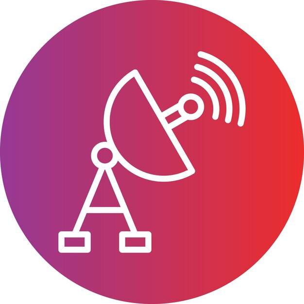 Diseño vectorial Estilo del icono de la antena de satélite