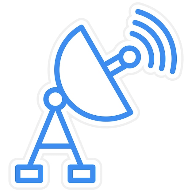 Diseño vectorial Estilo del icono de la antena de satélite