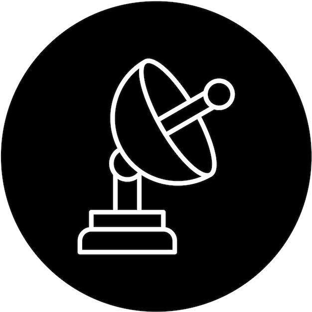 Diseño vectorial Estilo del icono de la antena de satélite