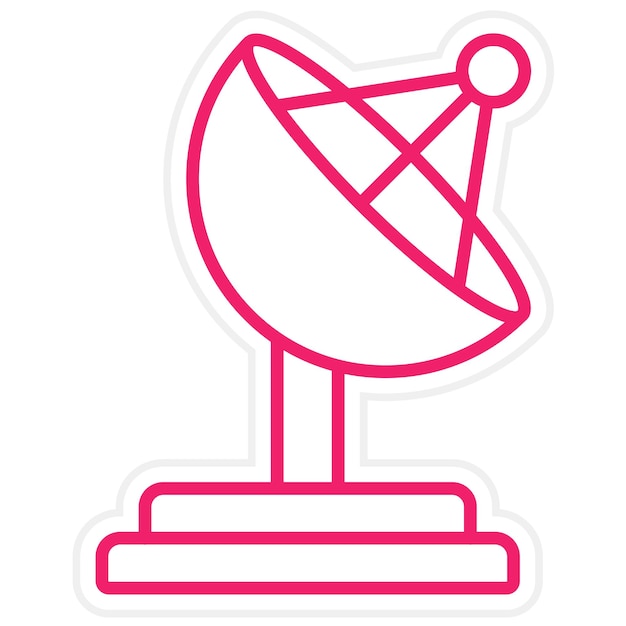 Diseño vectorial Estilo del icono de la antena de satélite