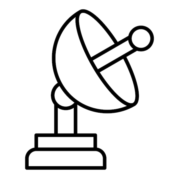 Diseño vectorial Estilo del icono de la antena de satélite