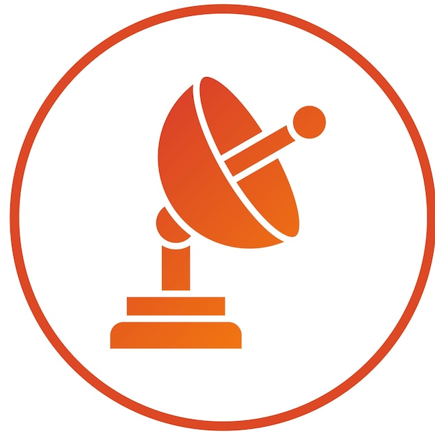 Diseño vectorial Estilo del icono de la antena de satélite