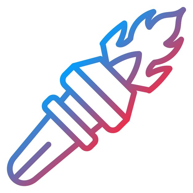 Diseño vectorial Estilo del icono de la antorcha de fuego