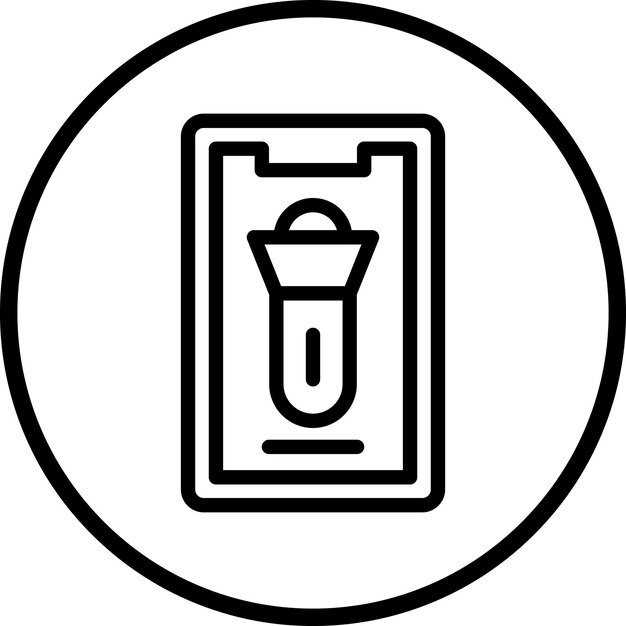 Diseño vectorial Estilo del icono de la antorcha móvil