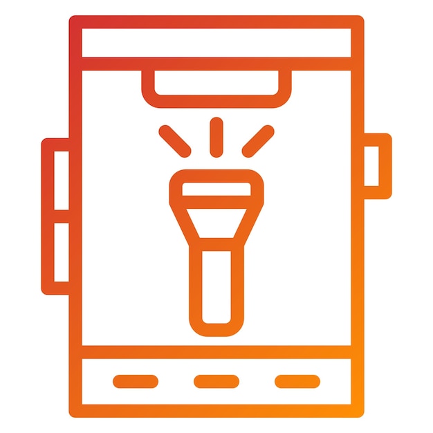 Diseño vectorial Estilo del icono de la antorcha móvil
