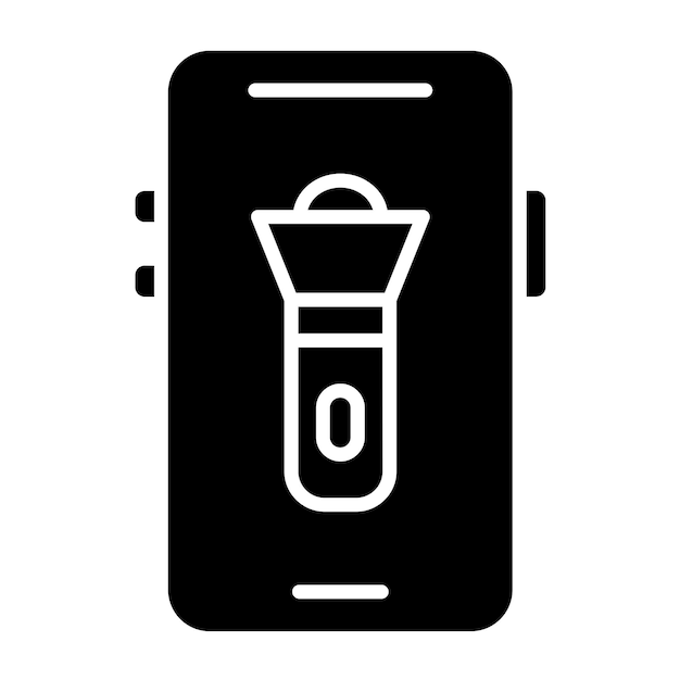Diseño vectorial Estilo del icono de la antorcha móvil