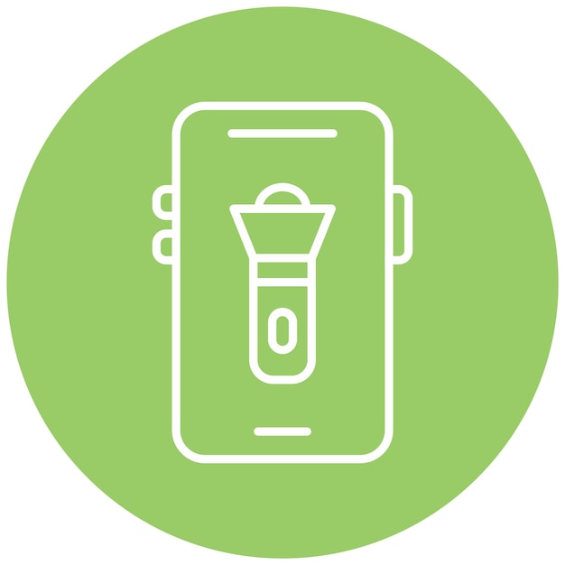 Diseño vectorial Estilo del icono de la antorcha móvil