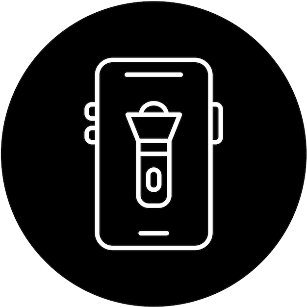 Diseño vectorial Estilo del icono de la antorcha móvil
