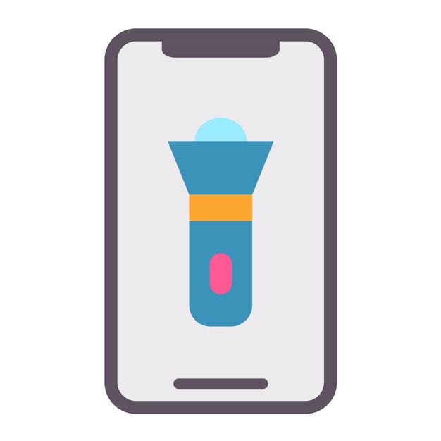 Diseño vectorial Estilo del icono de la antorcha móvil