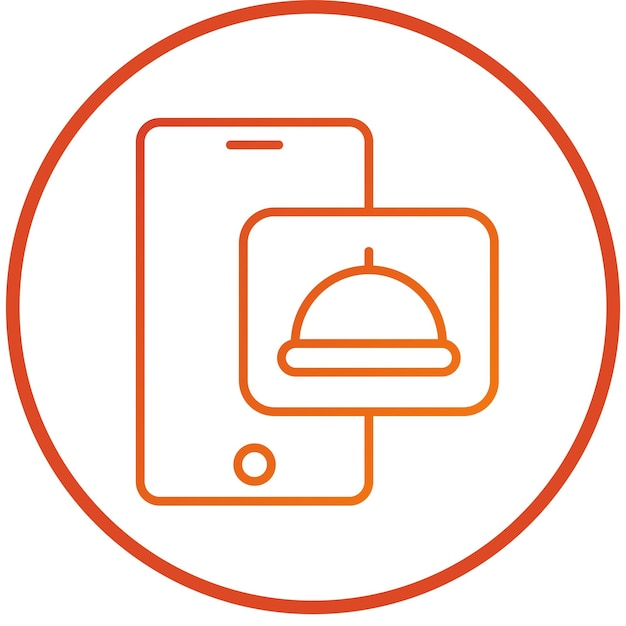 Diseño vectorial del estilo del icono de la aplicación de alimentos