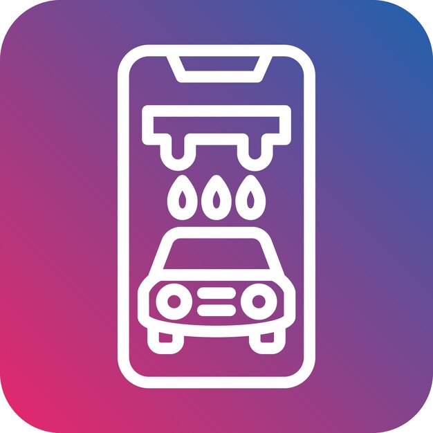Diseño vectorial del estilo del icono de la aplicación de lavado de coches