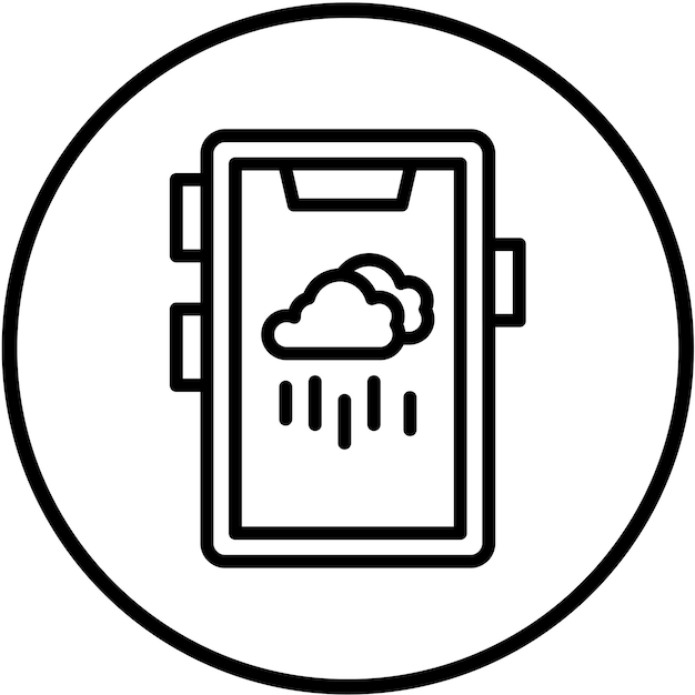 Diseño vectorial Estilo del icono de la aplicación meteorológica