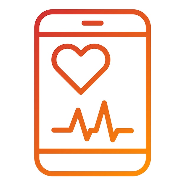 Diseño vectorial Estilo del icono de la aplicación de seguimiento de la salud
