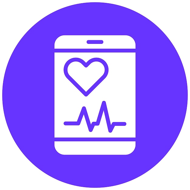 Diseño vectorial Estilo del icono de la aplicación de seguimiento de la salud