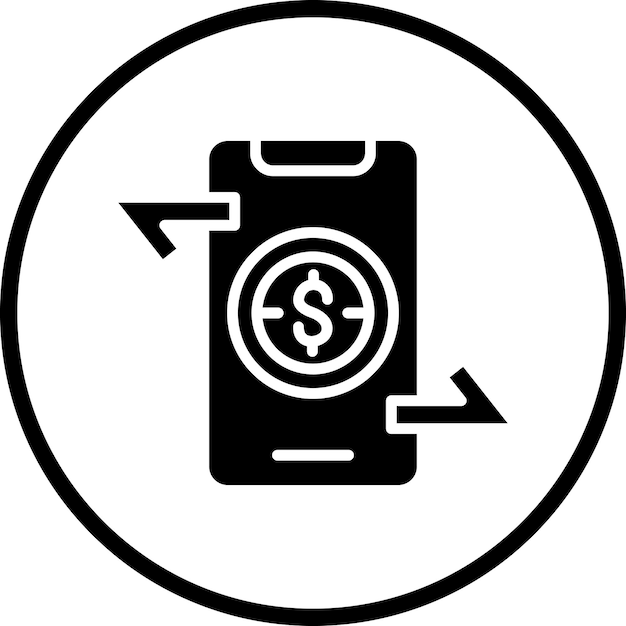 Diseño vectorial Estilo del icono de la aplicación de transferencia de dinero