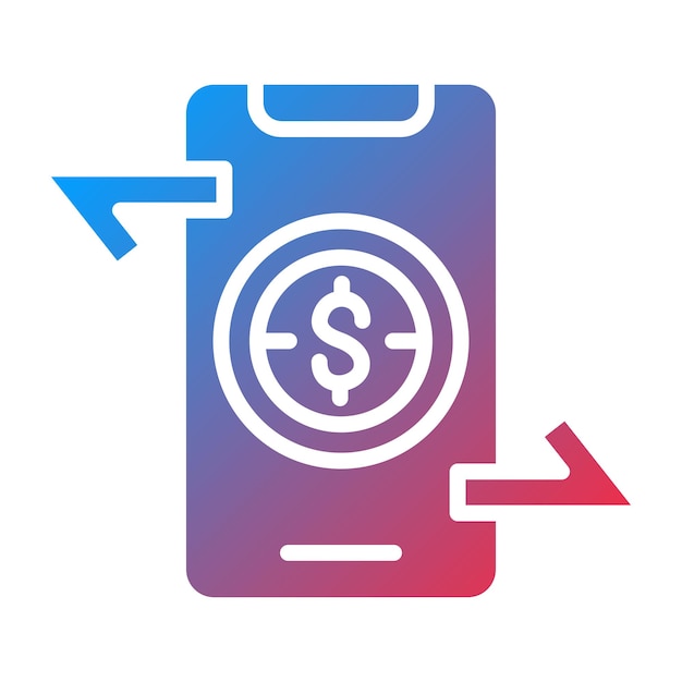 Diseño vectorial Estilo del icono de la aplicación de transferencia de dinero