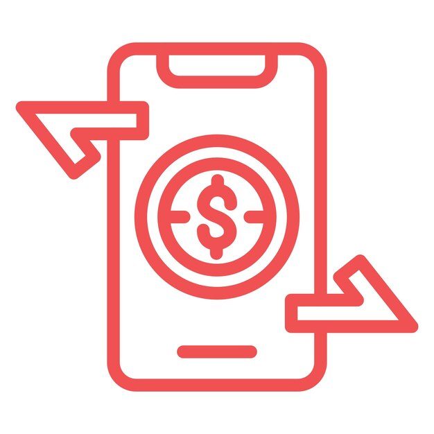 Diseño vectorial Estilo del icono de la aplicación de transferencia de dinero