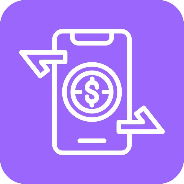 Vector diseño vectorial estilo del icono de la aplicación de transferencia de dinero