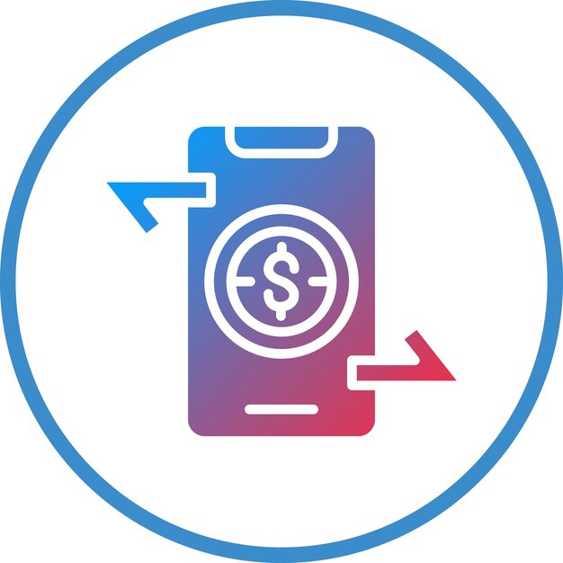 Diseño vectorial Estilo del icono de la aplicación de transferencia de dinero