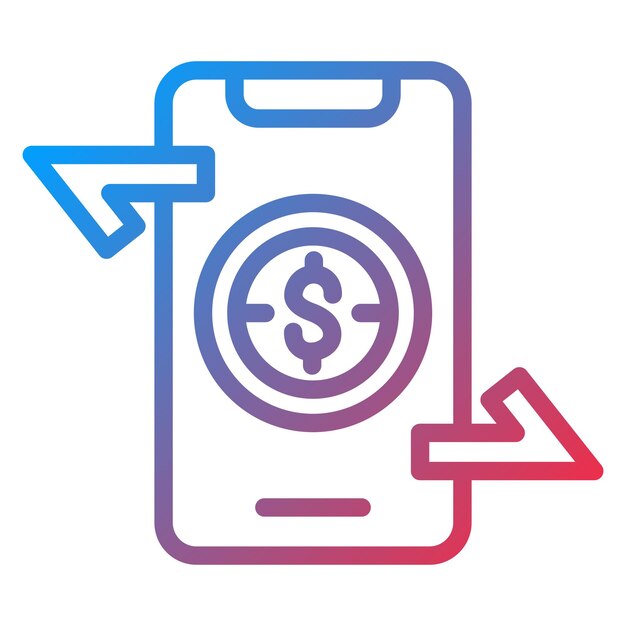 Diseño vectorial Estilo del icono de la aplicación de transferencia de dinero