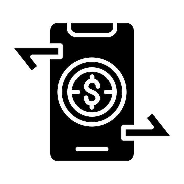Diseño vectorial Estilo del icono de la aplicación de transferencia de dinero