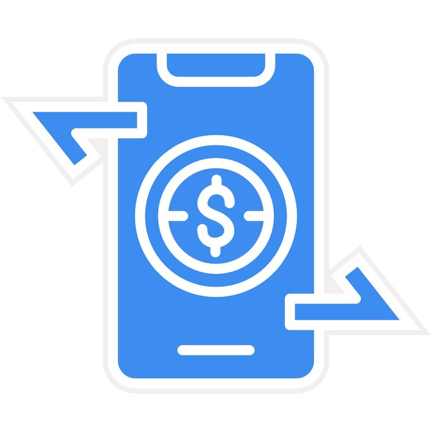 Diseño vectorial Estilo del icono de la aplicación de transferencia de dinero