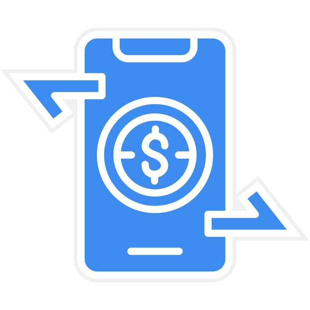 Diseño vectorial Estilo del icono de la aplicación de transferencia de dinero