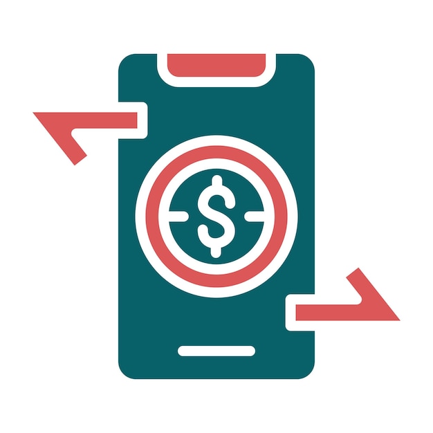 Diseño vectorial Estilo del icono de la aplicación de transferencia de dinero