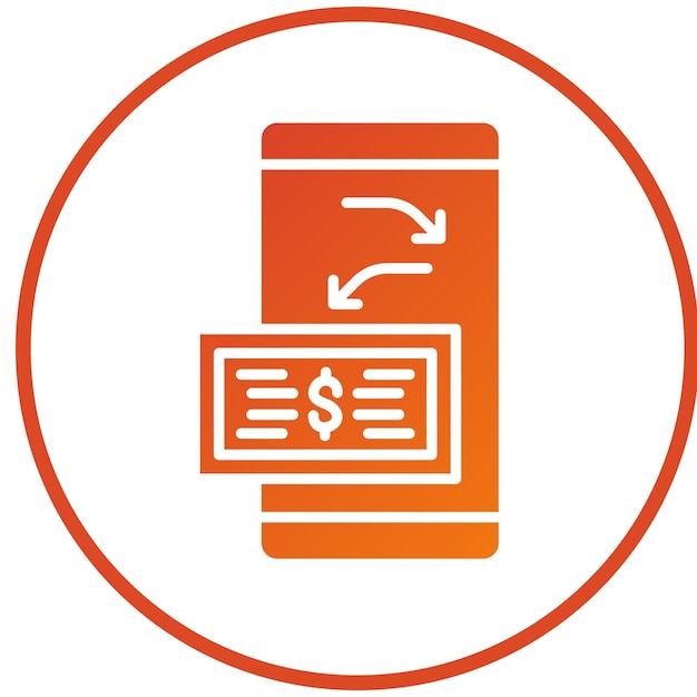 Diseño vectorial Estilo del icono de la aplicación de transferencia de dinero