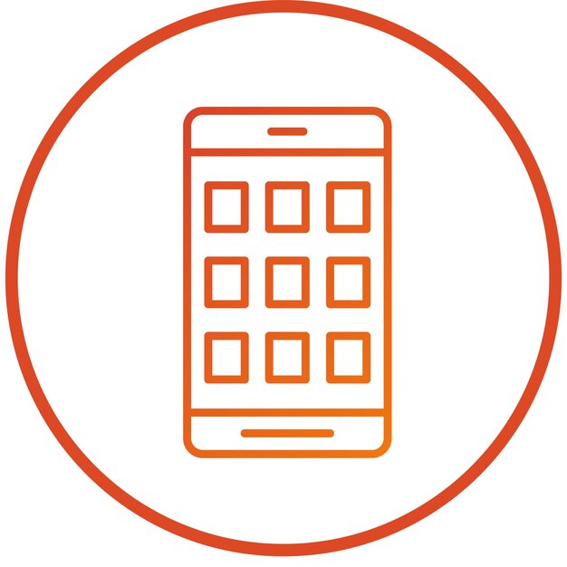 Diseño vectorial Estilo del icono de las aplicaciones móviles