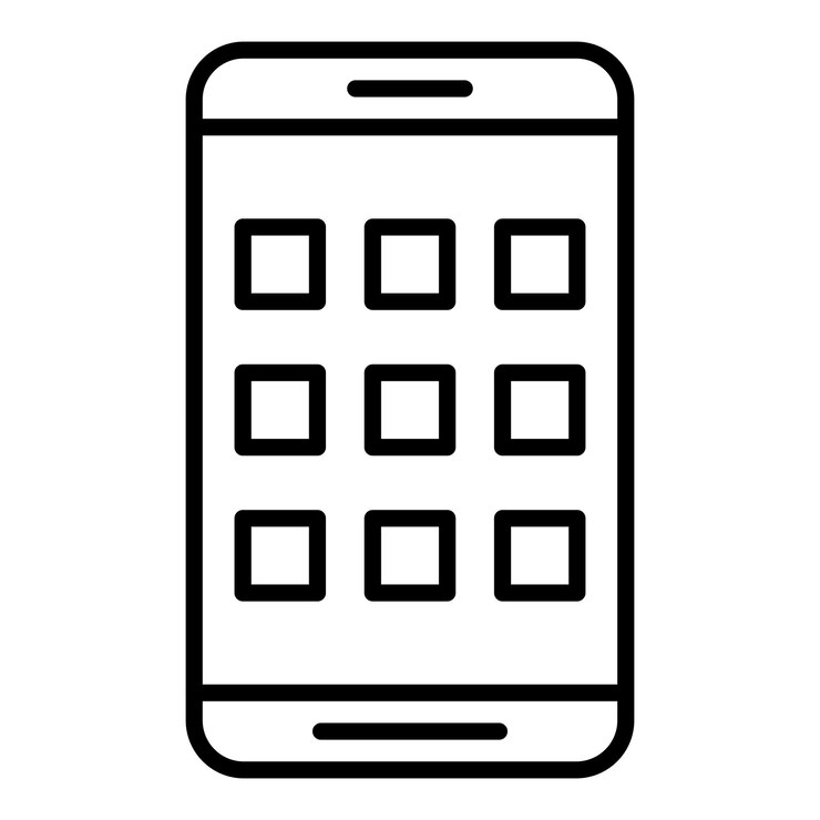Vector diseño vectorial estilo del icono de las aplicaciones móviles