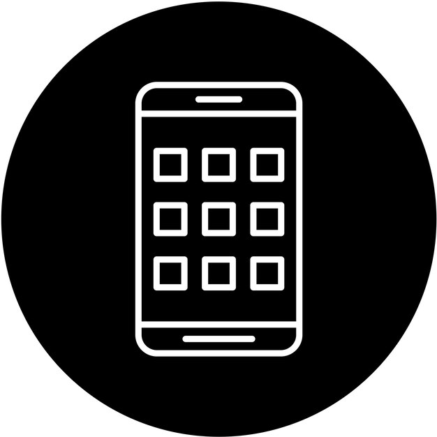 Diseño vectorial Estilo del icono de las aplicaciones móviles