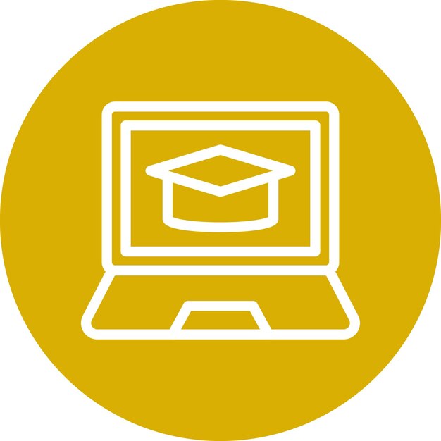 Diseño vectorial Estilo de icono de aprendizaje en línea