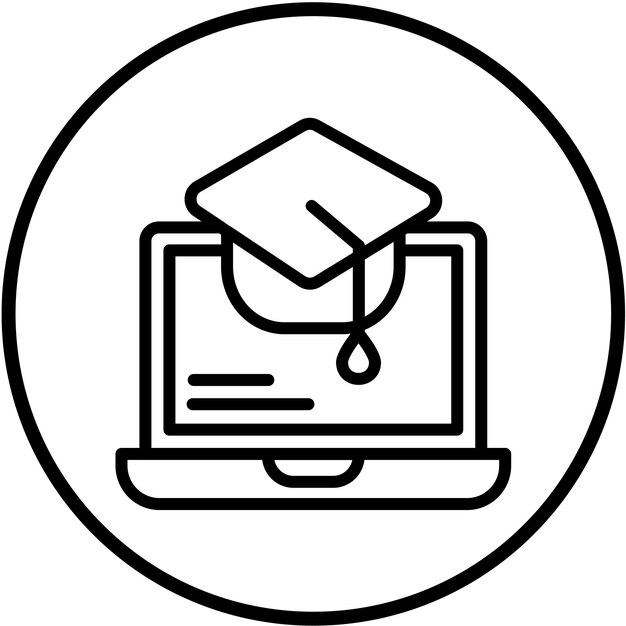 Diseño vectorial Estilo de icono de aprendizaje en línea