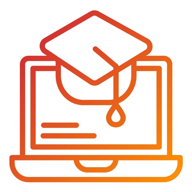 Diseño vectorial Estilo de icono de aprendizaje en línea