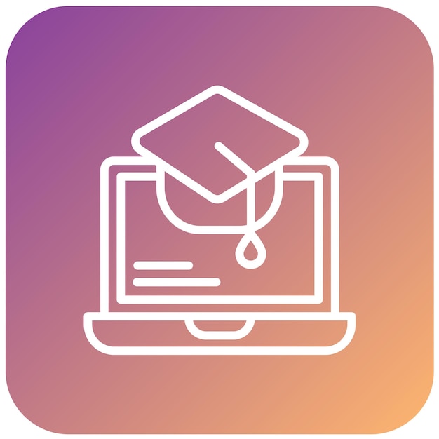 Diseño vectorial Estilo de icono de aprendizaje en línea