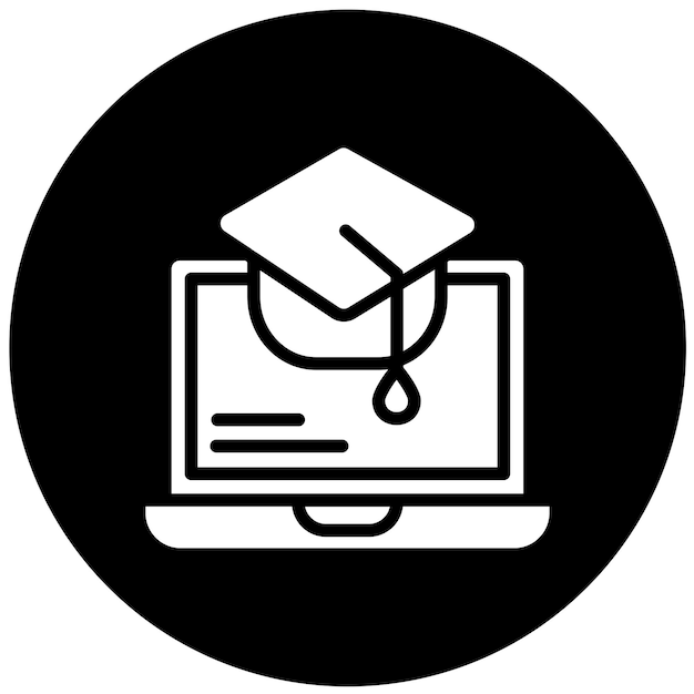 Diseño vectorial Estilo de icono de aprendizaje en línea