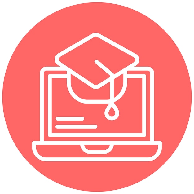 Diseño vectorial Estilo de icono de aprendizaje en línea