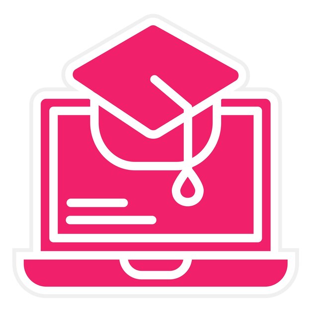 Diseño vectorial Estilo de icono de aprendizaje en línea