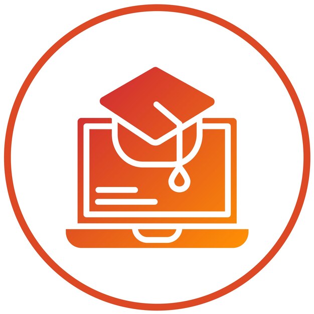 Diseño vectorial Estilo de icono de aprendizaje en línea
