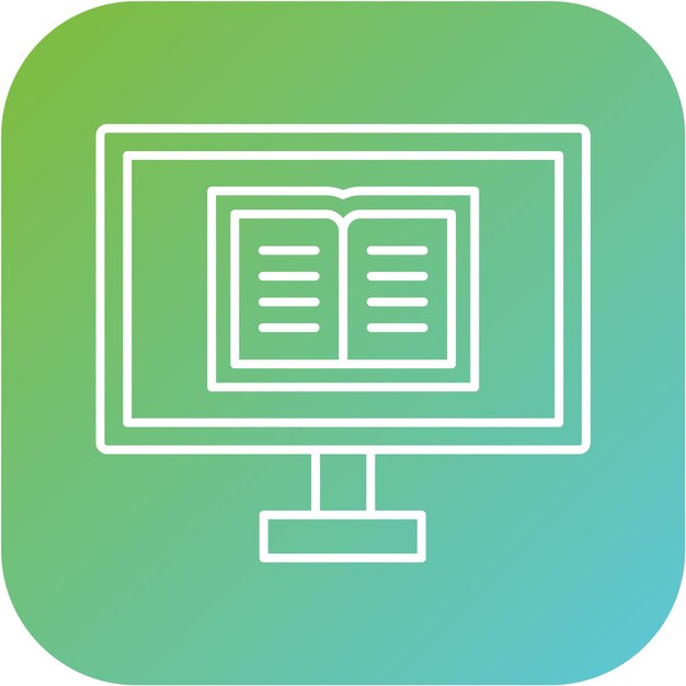 Diseño vectorial Estilo de icono de aprendizaje en línea