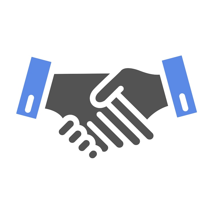 Vector diseño vectorial estilo del icono de apretón de mano