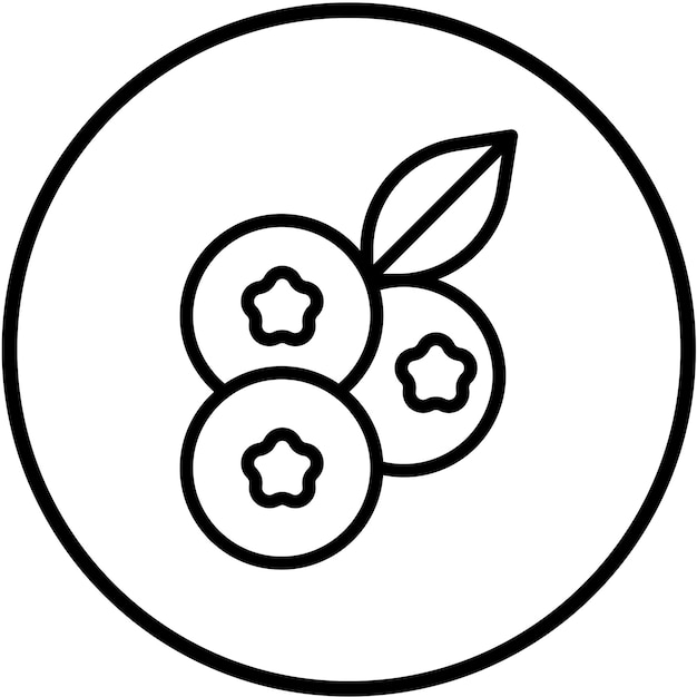 Diseño vectorial de estilo de icono de arándano