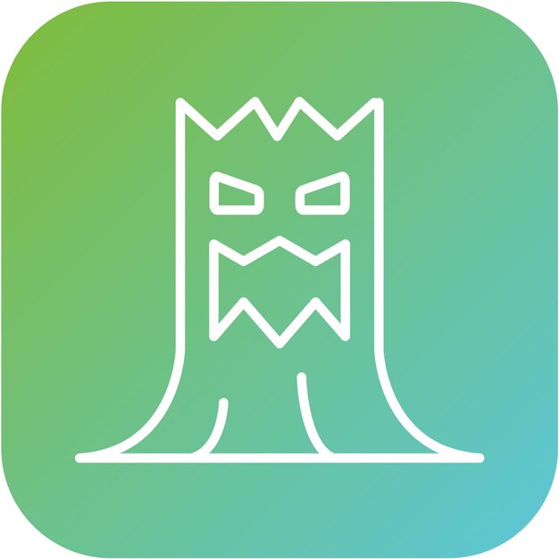 Diseño vectorial Estilo de icono de árbol aterrador