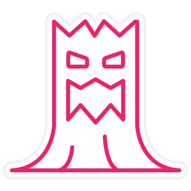 Diseño vectorial Estilo de icono de árbol aterrador
