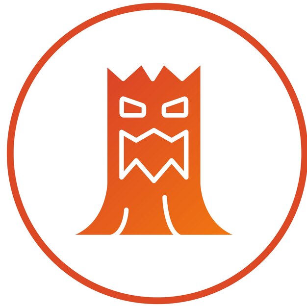Diseño vectorial Estilo de icono de árbol aterrador