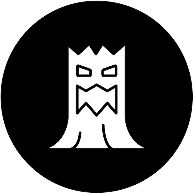Diseño vectorial Estilo de icono de árbol aterrador