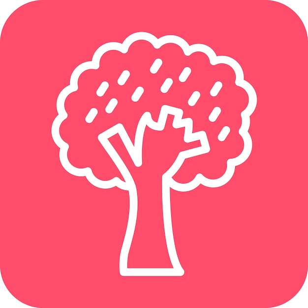 Diseño vectorial de estilo de icono de árbol caducifolio