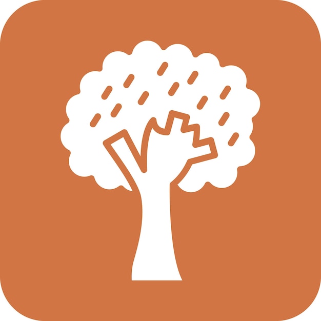 Diseño vectorial de estilo de icono de árbol caducifolio