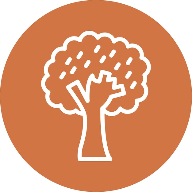 Diseño vectorial de estilo de icono de árbol caducifolio